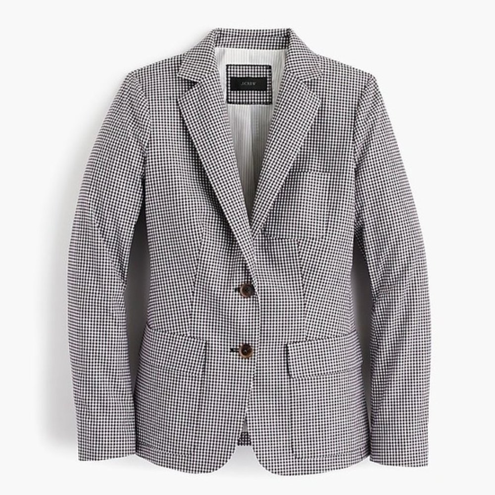 J. CREW Rhodes Blazer in Microgingham Plaid